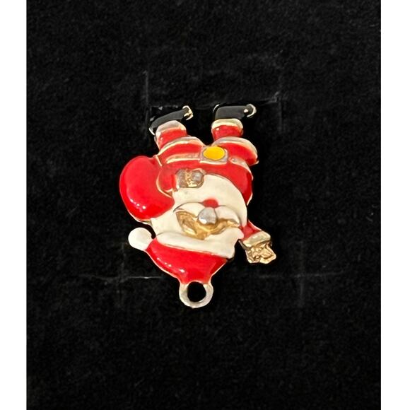Vintage Phister Enterprises Santa Claus Pendant Enamel Christmas Jewelry Signed - Picture 4 of 10